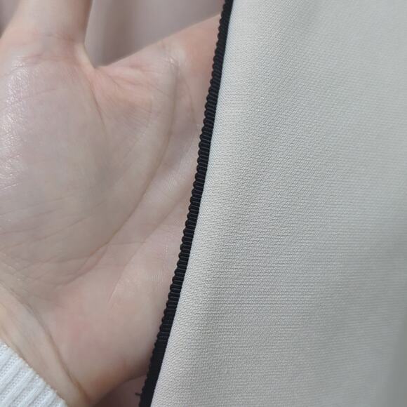 NAF NAF No Lapel Blazer Light Baby Pink Black Trim Women's Size S - Picture 5 of 9